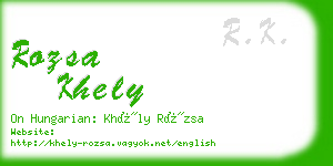 rozsa khely business card